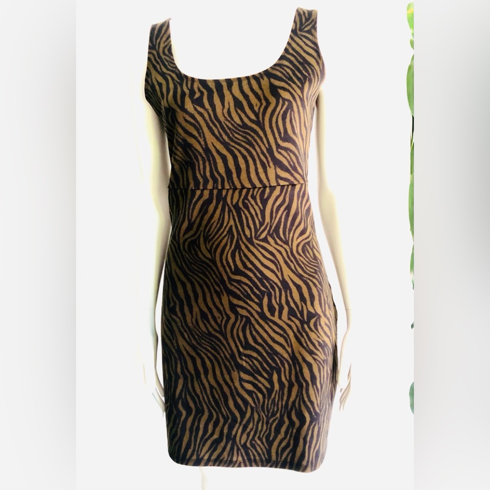 Cute animal print stretchy T- dress